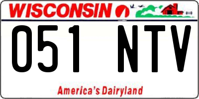 WI license plate 051NTV