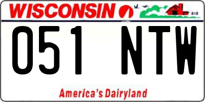 WI license plate 051NTW