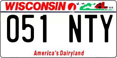 WI license plate 051NTY