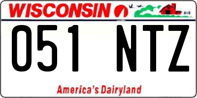 WI license plate 051NTZ