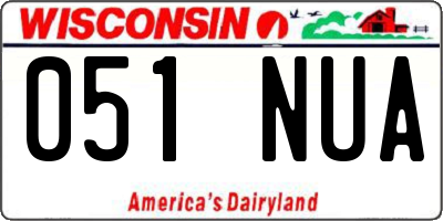 WI license plate 051NUA