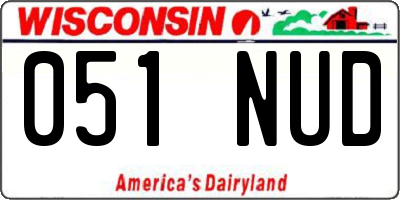 WI license plate 051NUD