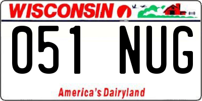 WI license plate 051NUG