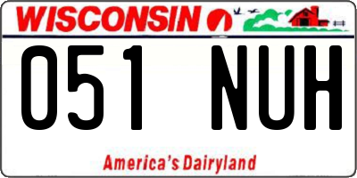 WI license plate 051NUH
