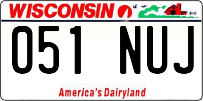 WI license plate 051NUJ