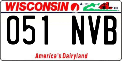 WI license plate 051NVB