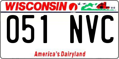 WI license plate 051NVC