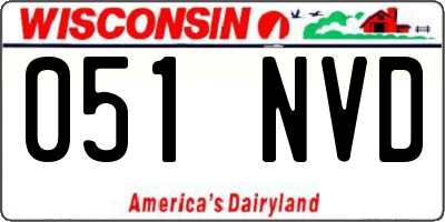 WI license plate 051NVD