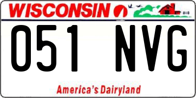WI license plate 051NVG