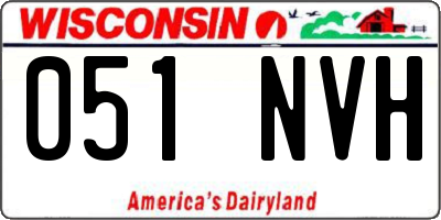 WI license plate 051NVH