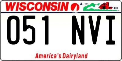 WI license plate 051NVI