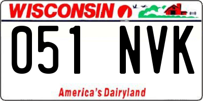 WI license plate 051NVK