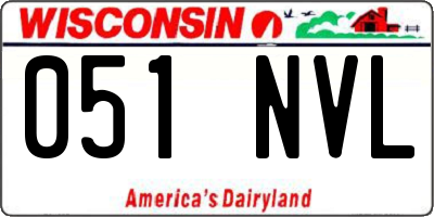 WI license plate 051NVL