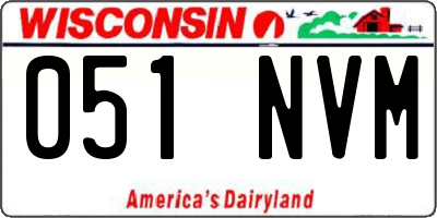 WI license plate 051NVM
