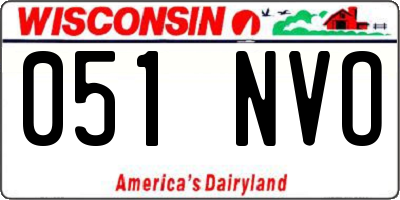 WI license plate 051NVO
