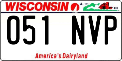 WI license plate 051NVP