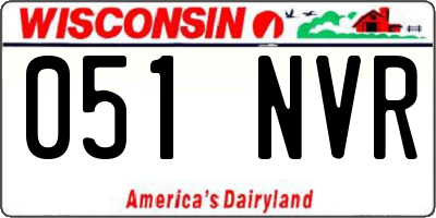WI license plate 051NVR