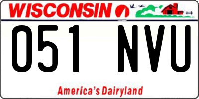 WI license plate 051NVU