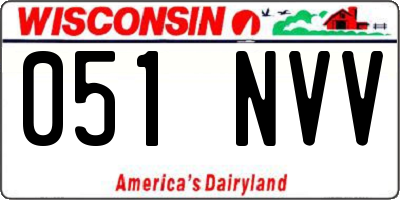 WI license plate 051NVV