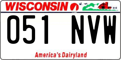 WI license plate 051NVW