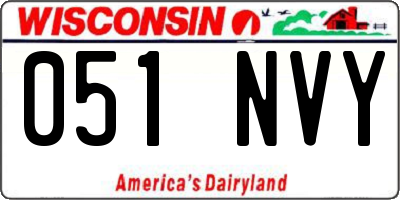 WI license plate 051NVY