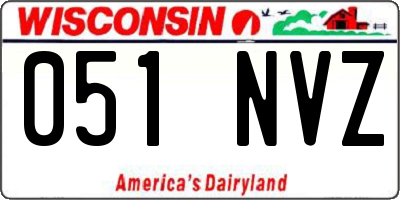 WI license plate 051NVZ