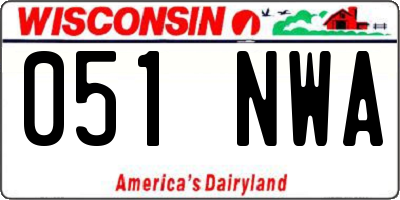 WI license plate 051NWA