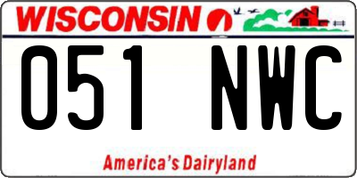 WI license plate 051NWC