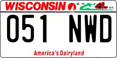 WI license plate 051NWD