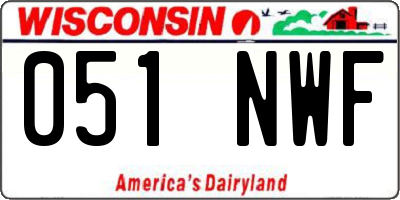 WI license plate 051NWF