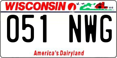 WI license plate 051NWG