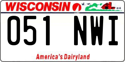 WI license plate 051NWI