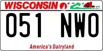 WI license plate 051NWO