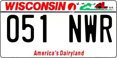 WI license plate 051NWR
