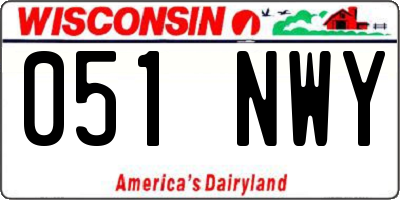 WI license plate 051NWY