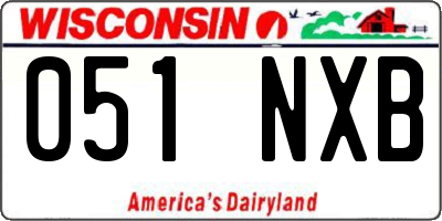 WI license plate 051NXB