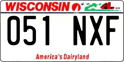 WI license plate 051NXF