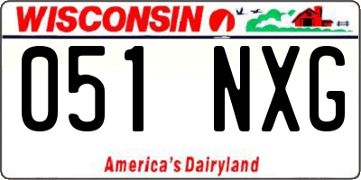WI license plate 051NXG