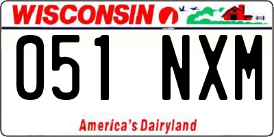 WI license plate 051NXM