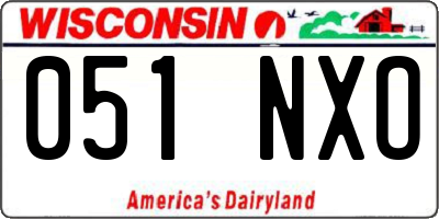 WI license plate 051NXO