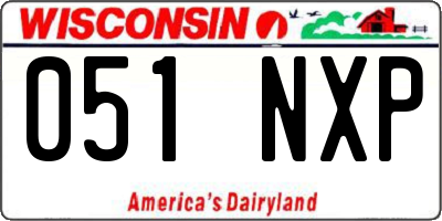 WI license plate 051NXP