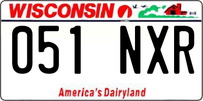 WI license plate 051NXR