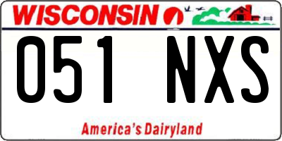 WI license plate 051NXS
