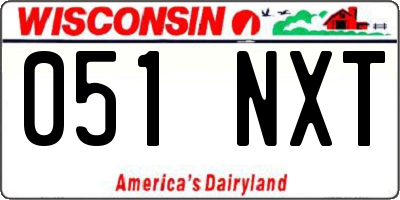 WI license plate 051NXT