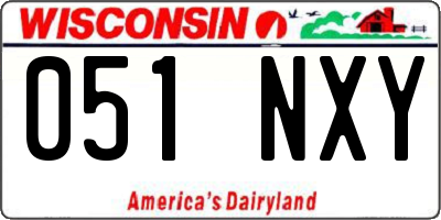 WI license plate 051NXY
