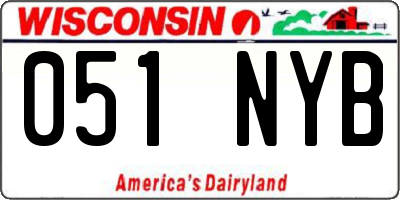 WI license plate 051NYB