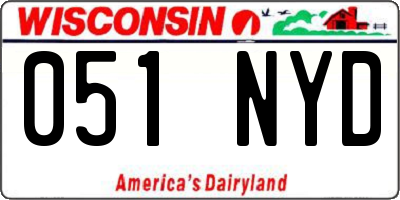 WI license plate 051NYD