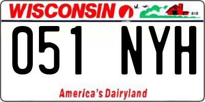 WI license plate 051NYH