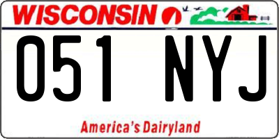 WI license plate 051NYJ