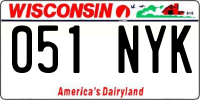 WI license plate 051NYK
